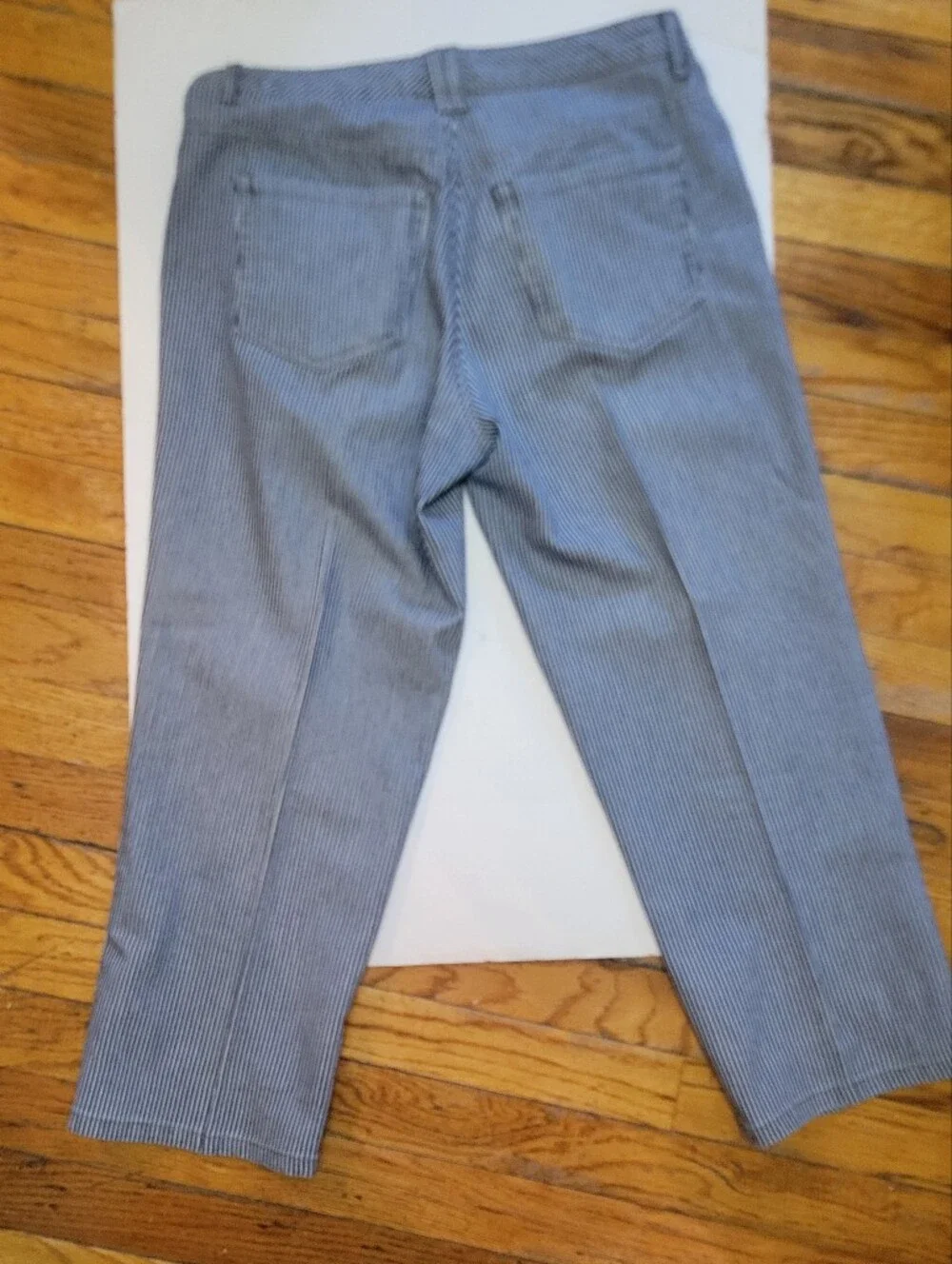 Striped Navy and White Cropped Pants‎ Relaxed Fit EUC Coastal Fisherman Nautical